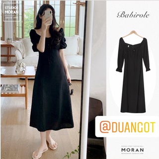 (ORDER) Váy MORAN cổ vuông tay phồng kiểu Pháp ngực rút dây thắt nơ nhẹ nhàng vintage sang trọng
