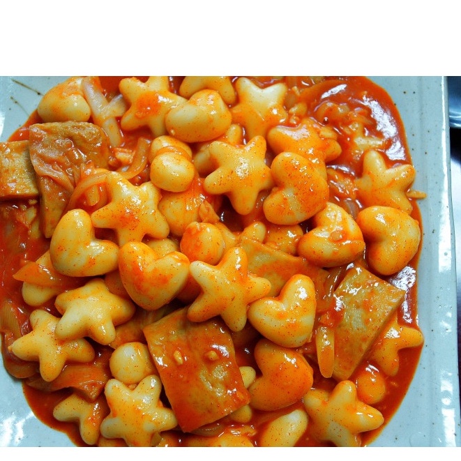 Bánh gạo tokbokki hình sao hoa tim 500g