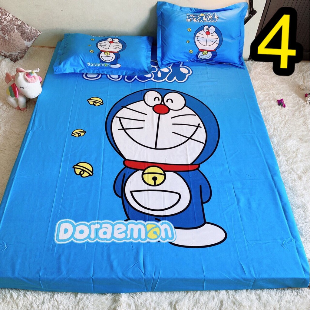 Bộ Ga Gối Hoạt Hình Doraemon 3 sản phẩm (Cotton nhung nhập nguyên túi)