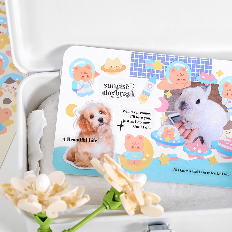 1 Tấm Hình Dán Động Vật Hoạt Hình Đáng Yêu