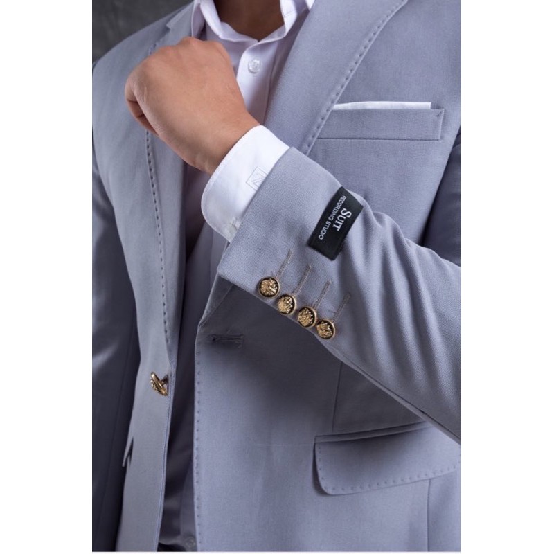 Bộ vest nam,Aó vest nam thời trang ,bộ suit màu ghi  cao cấp lịch lãm cho phái mạnh, com lê blaze