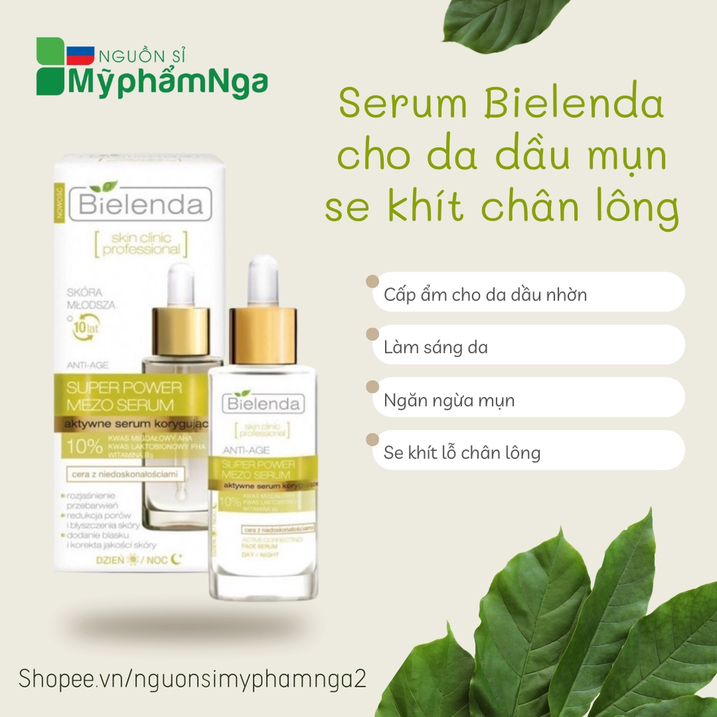 Serum Huyết Thanh Tươi Bielenda Cho Da Dầu Mụn Se Khít Chân Lông