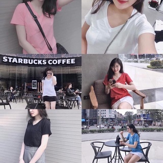 SIÊU SALE!! ÁO PHÔNG NỮ CỔ TIM BASIC NỮ