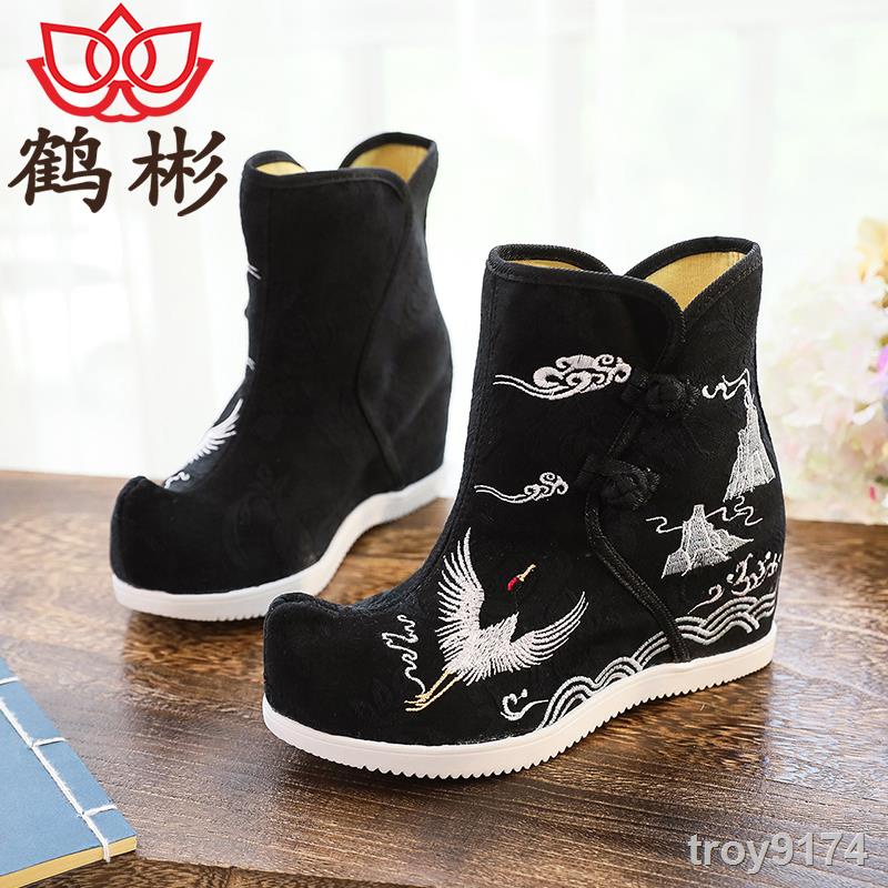 ✗ Giày bốt thêu họa tiết kiểu Trung Hoa thời trang mùa thu cho nữ