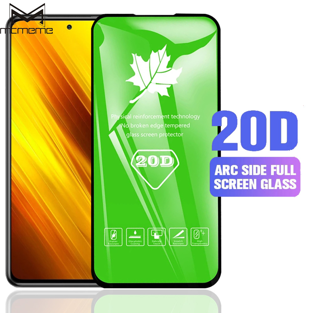 Kính cường lực 20D mới nhất full màn cho Xiaomi POCO X3 NFC F3 M3 F2 Pro 5G PocoPhone F1 Mi 11 Lite 9