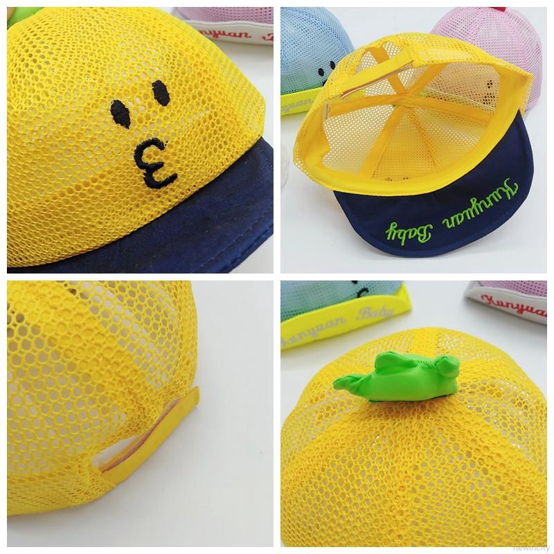 Nón lưỡi trai phối lưới in họa tiết hoạt hình phong cách Hàn Quốc cho bé