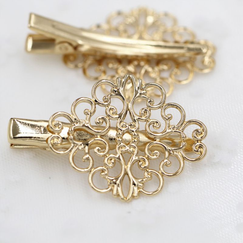 Youyo Kẹp Tóc Mỏ Vịt Họa Tiết Hình Học Rỗng Bằng Kim Loại Cổ Điển Cho Nữ