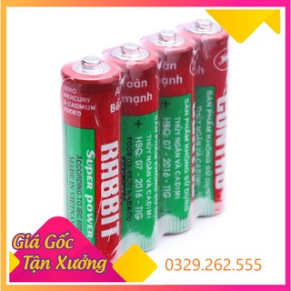 (Siêu Sale)  Vỉ 4 viên pin tiểu AA và AAA Con Thỏ (Pin đũa, pin tiểu) hàng loại 1