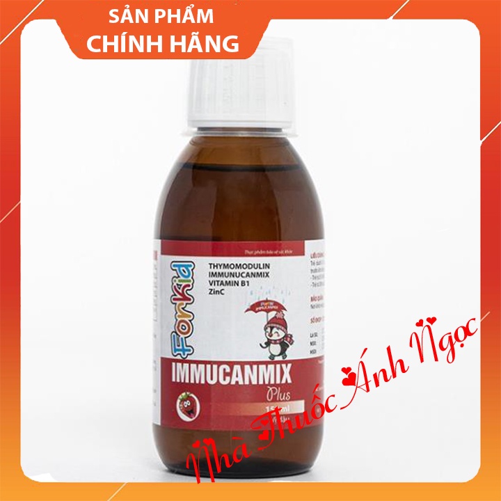 Siro Forkid Immucanmix ForKid Plus 150ml vị dâu giúp tăng đề kháng, phòng ngừa bệnh tật cho bé