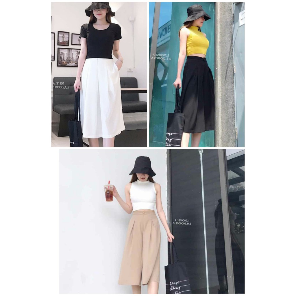Quần lửng ống rộng nữ