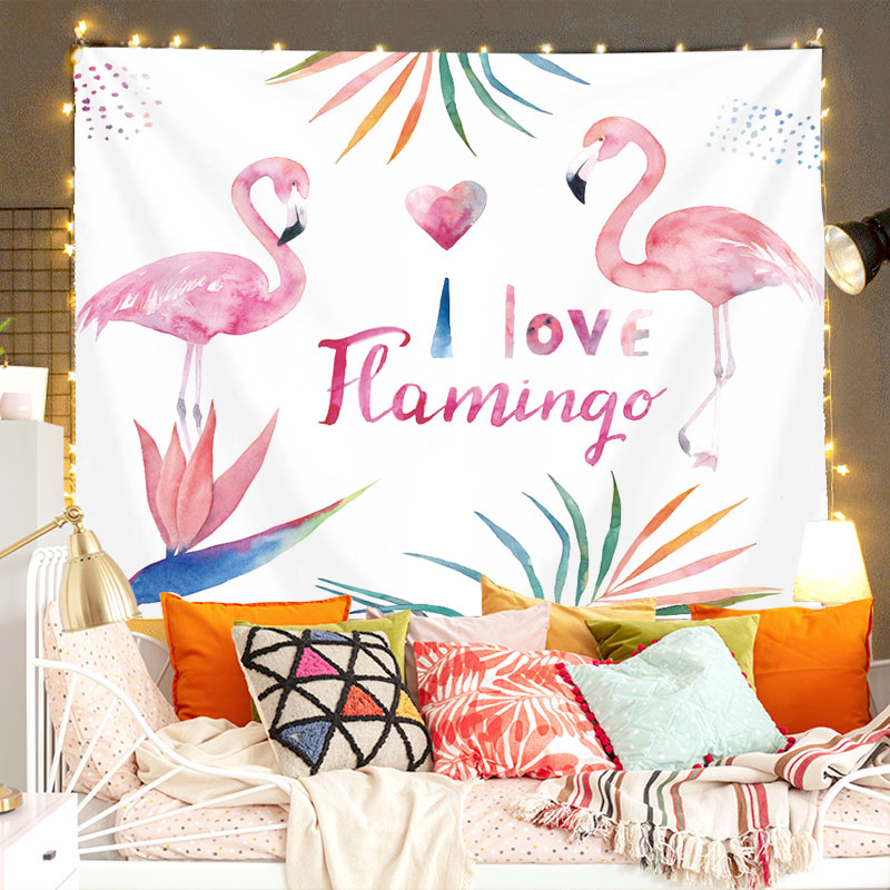 Flamingo cây xanh nhiệt đới phòng ngủ phòng vải trang trí đầu giường vải treo tường cải tạo tranh treo ảnh chụp ảnh trực tiếp vải nền J20