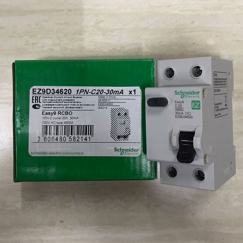 Aptomat chống giật  RCBO 1P+N Schneider 4.5kA 30mA