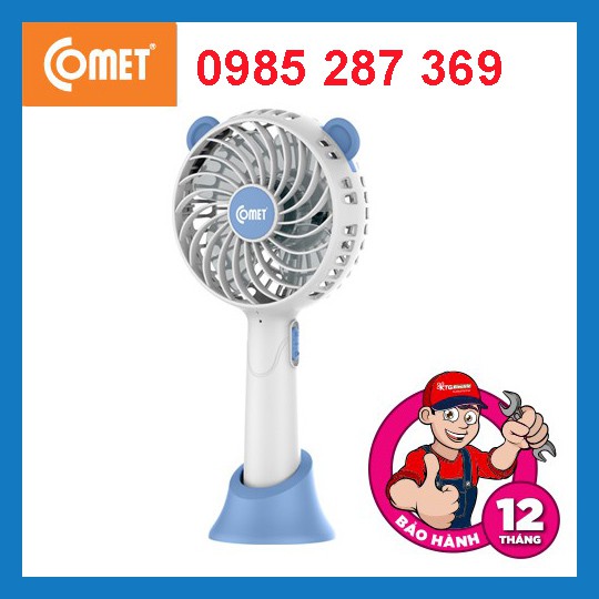 Quạt tích điện mini Cầm Tay sạc pin Comet 3W có đế rời để bàn CRF0804