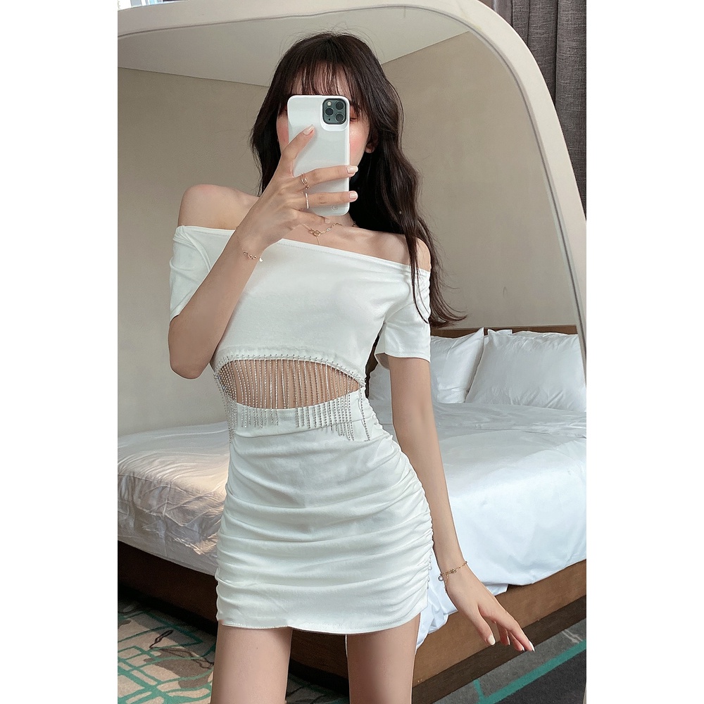 Đầm Không Tay Hở Vai Cổ Tròn Thời Trang Sành Điệu Cho Nữ