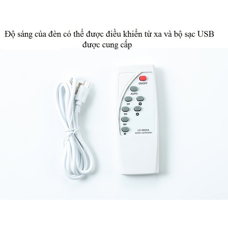 Đèn led ngoài trời có ĐKTX 120W W728 sạc điện, siêu sáng