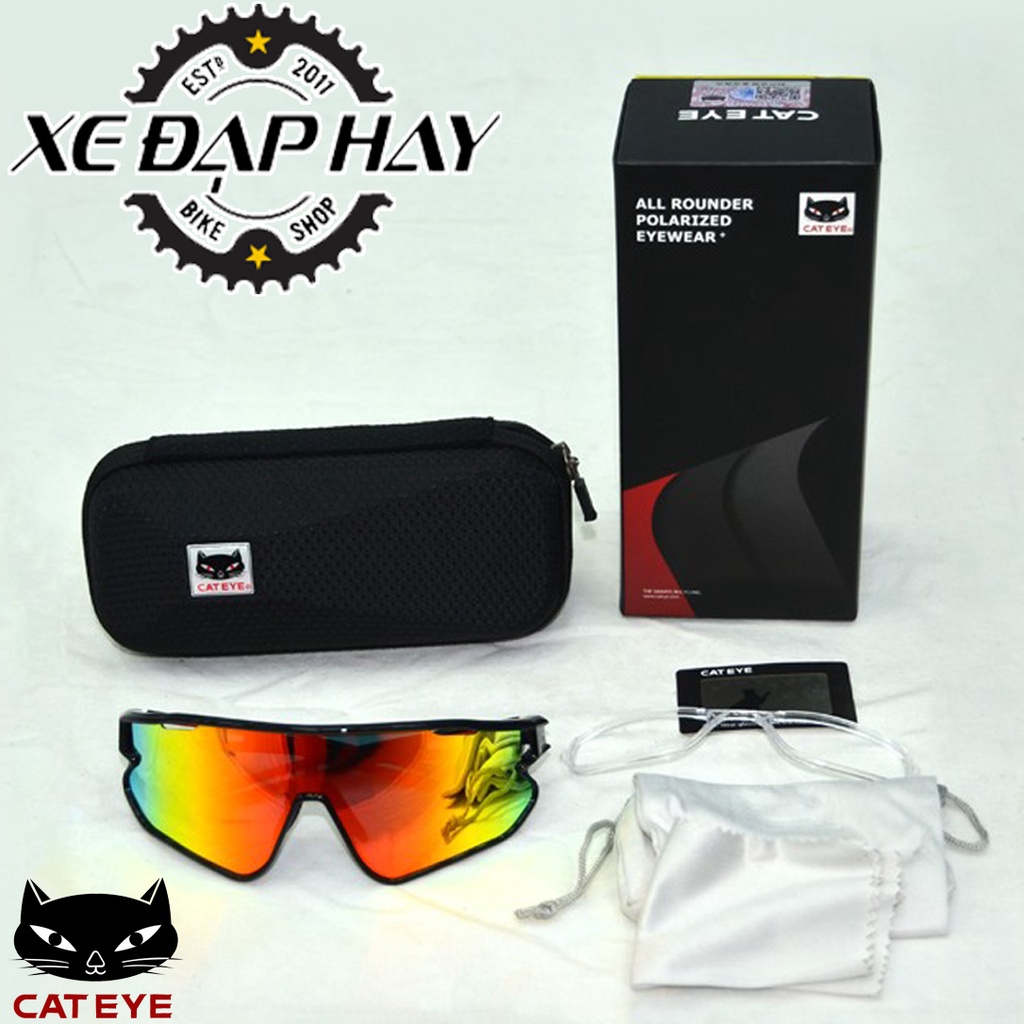 ✸☫Kính Đi Xe Đạp Chính Hãng CATEYE | Model Polarized Tráng Gương Chống Tia UV