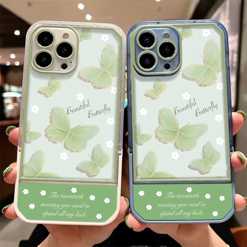 Ốp Điện Thoại TPU Silicone Trong Suốt Chống Sốc Có Giá Đỡ Cho iPhone 12 13 SE2020 6 6S 7 8 Plus X XS XR 11 Pro Max