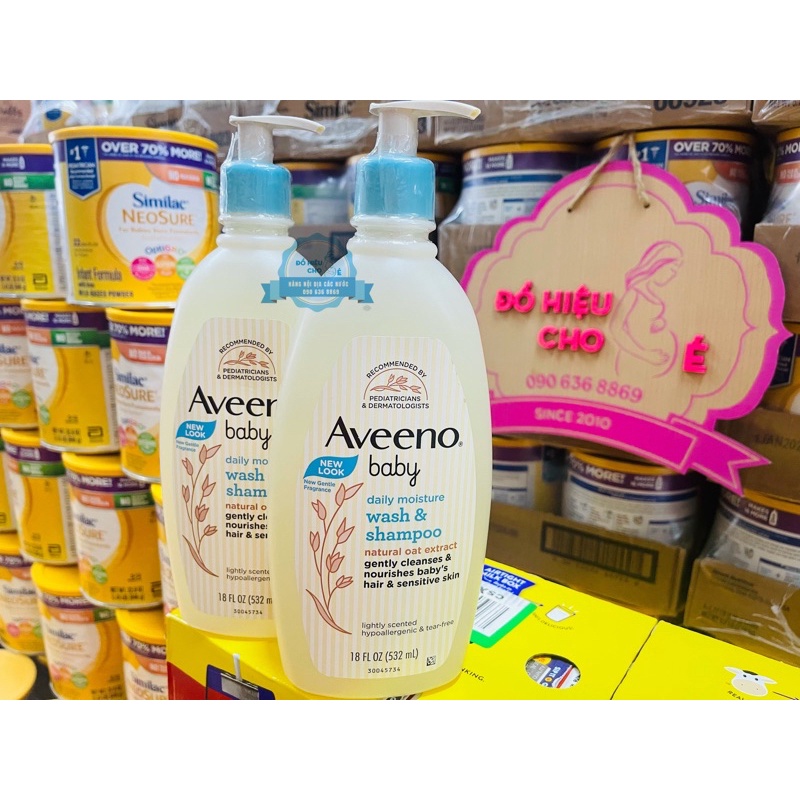 Sữa tắm gội 2in1 Aveeno Mỹ