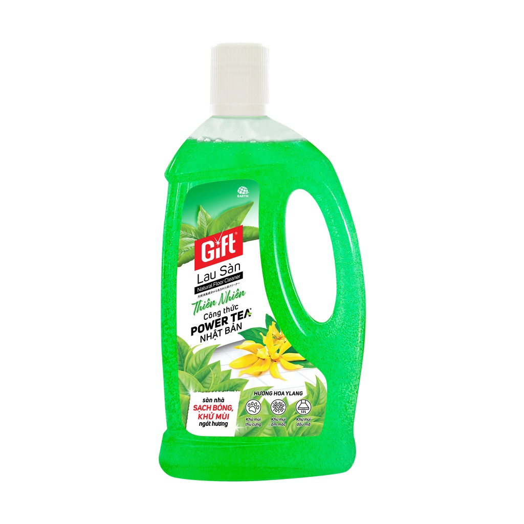 Lau sàn Gift Ylang tinh dầu 1 Lít lau sàn/nền gạch/đá/gỗ chống trơn trượt thơm lâu khử mùi đuổi muỗi