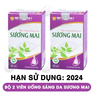 Bộ 2 hộp viên uống sáng da sương mai Học Viện Quân Y 60 viên x2 mờ nám tàn nhang da trắng mịn màng