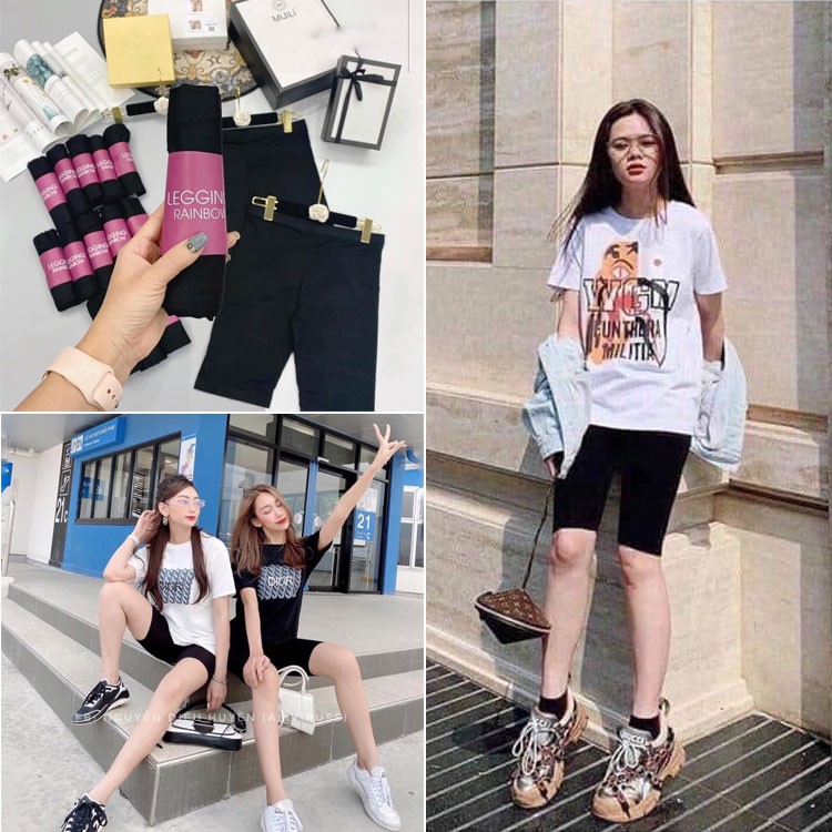 Quần legging đùi nữ nâng mông cạp cao co giãn 4 chiều - quần legging nữ siêu co giãn có size C54 | BigBuy360 - bigbuy360.vn