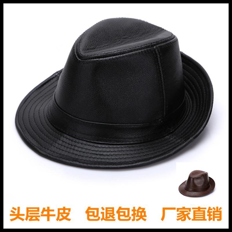 Mũ Phớt Da Bò Đội Đầu Thời Trang Thu Đông Cho Đàn Ông Trung Niên