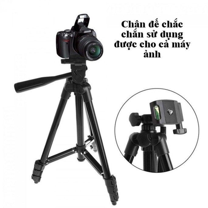 Giá đỡ điện thoại máy ảnh 3 chân, Tripod 3120 Tặng kẹp điện thoại, Giá đỡ chụp hình, quay phim Educase86