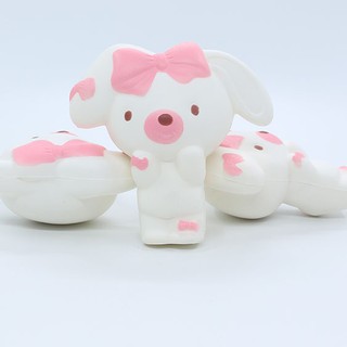 SQUISHY ĐỒ CHƠI THỎ ĐEO NƠ HỒNG