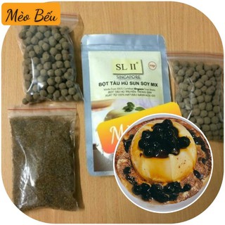Set tàu hũ trân châu đường đen kem trứng