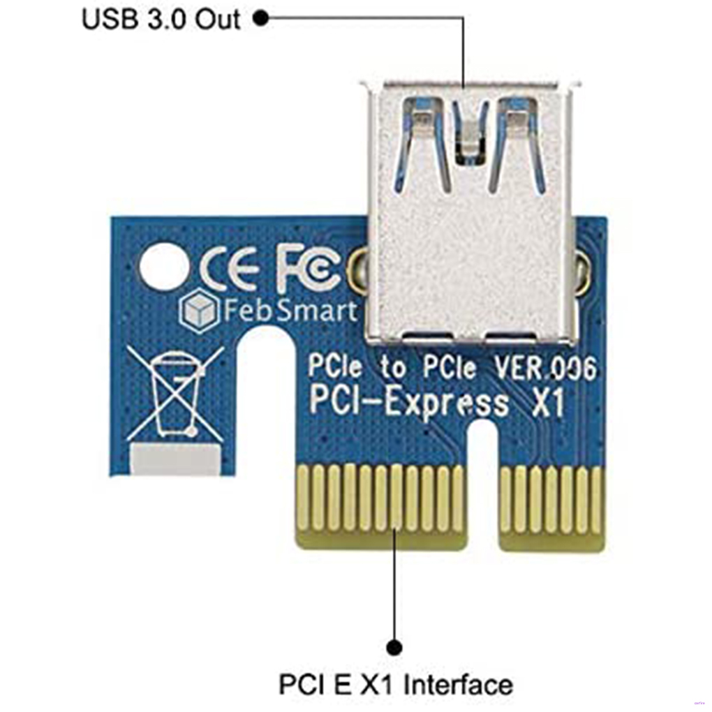 Card Đồ Họa Pci-e 1x Sang 16x Kèm Cáp Usb 4-pin