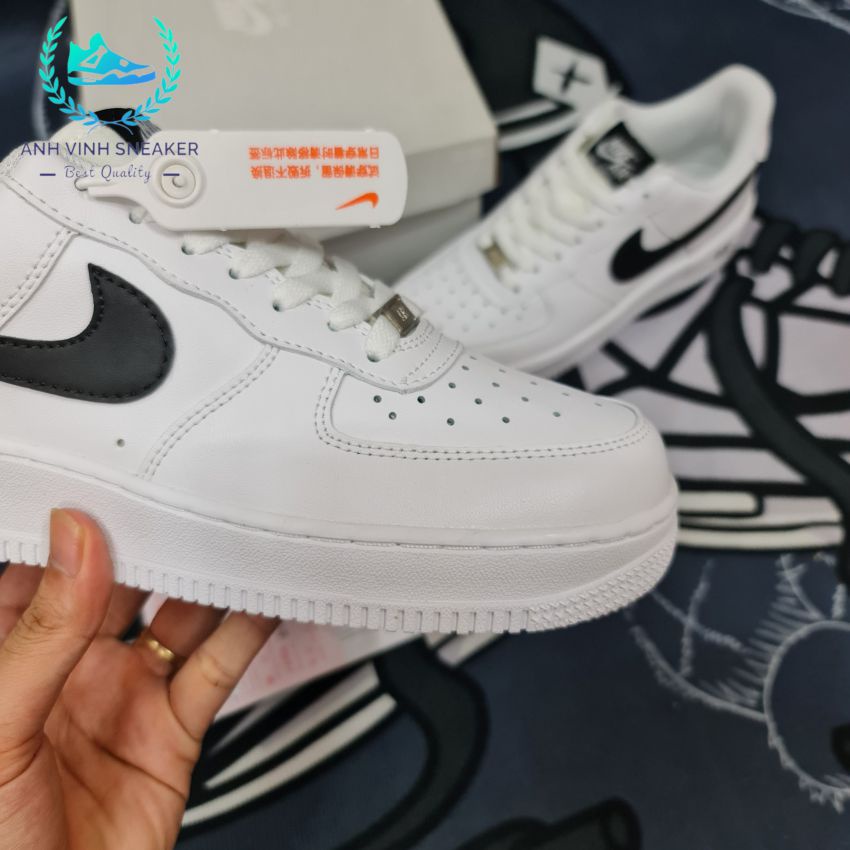 Giày air force 1 màu trắng đen cổ thấp thể thao sneaker nam nữ