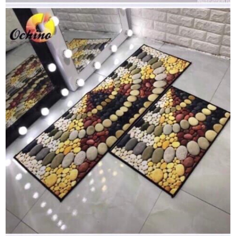 Combo 2 Bộ Thảm Bếp 3D Chống Trượt [40×60 Cm Và 40x120 Cm]