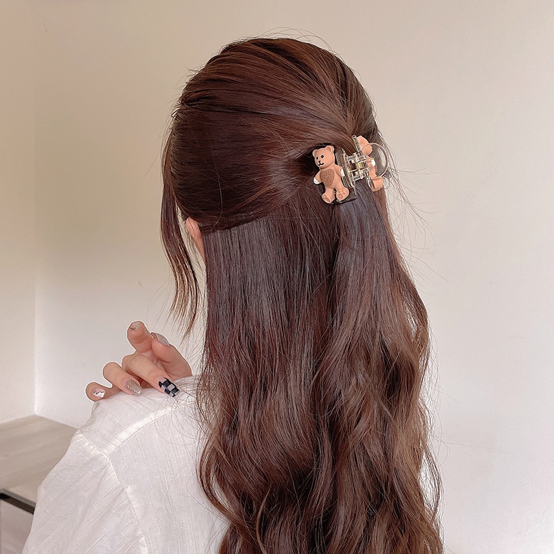 Kẹp tóc càng cua thiết kế gấu hoạt hình phong cách Hàn Quốc đáng yêu