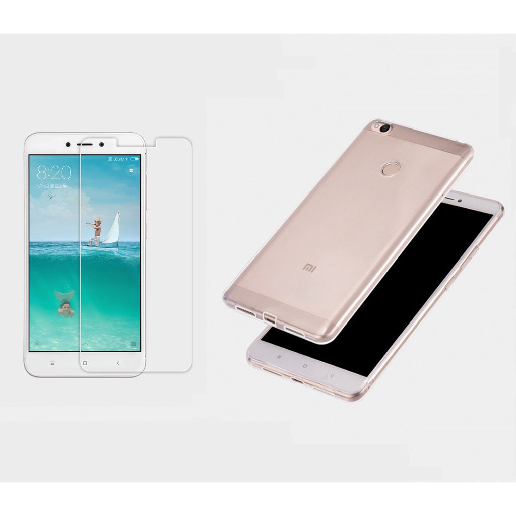Bộ ốp lưng dẻo và kính cường lực Xiaomi Redmi 4x