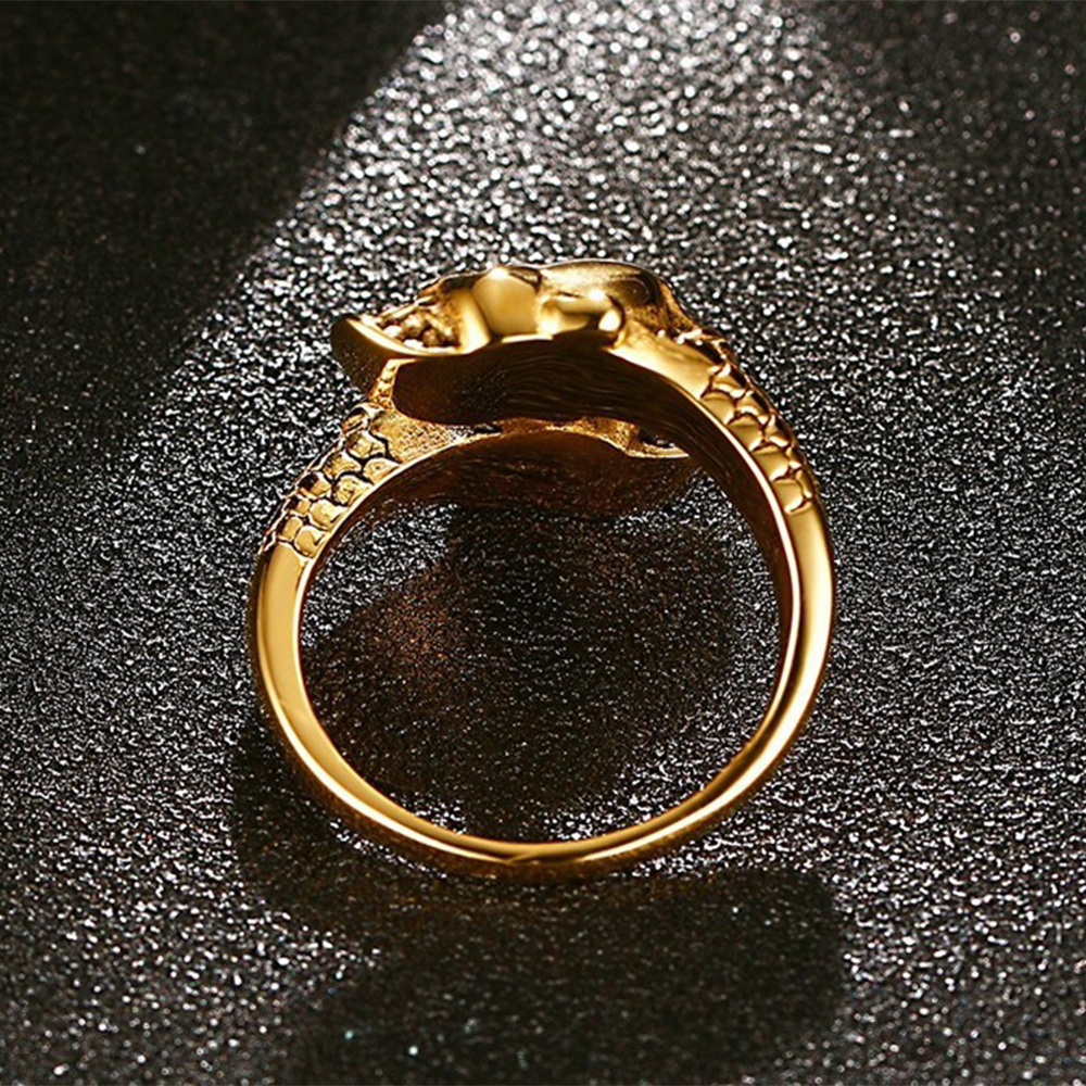MELODG Rock Rap Vintage Stainless Jewelry Finger Skull Head Ring