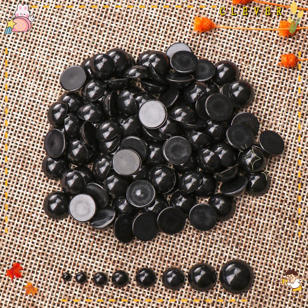 CLEVER 100pcs 3-12mm DIY Crafts Black Plastic Safety Eyes For Bear Doll Animal Puppet Crafts