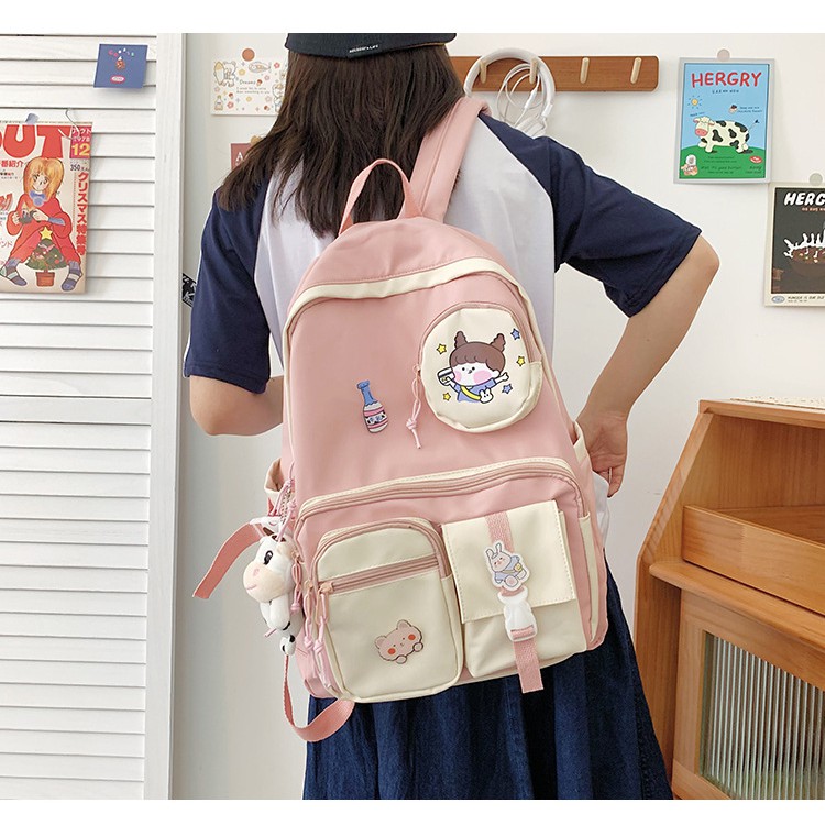 Balo ulzzang nam nữ đi học chống thấm túi nhỏ giá rẻ (không kèm móc bò) BAG U GOC295