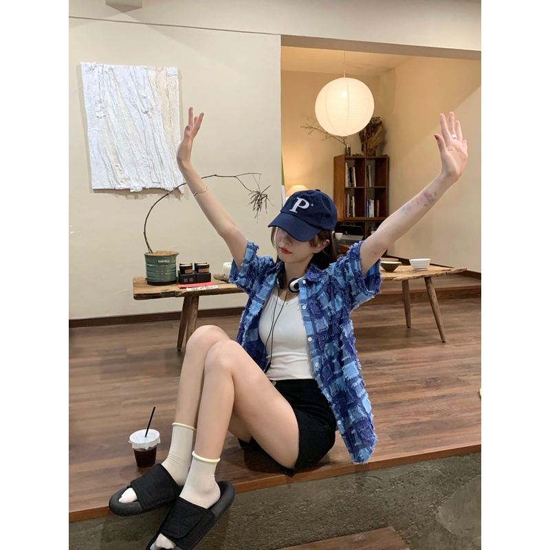 Áo Sơ Mi Dáng Rộng Họa Tiết Kẻ Sọc Thiết Kế Mới Thời Trang Mùa Hè Dành Cho Nữ