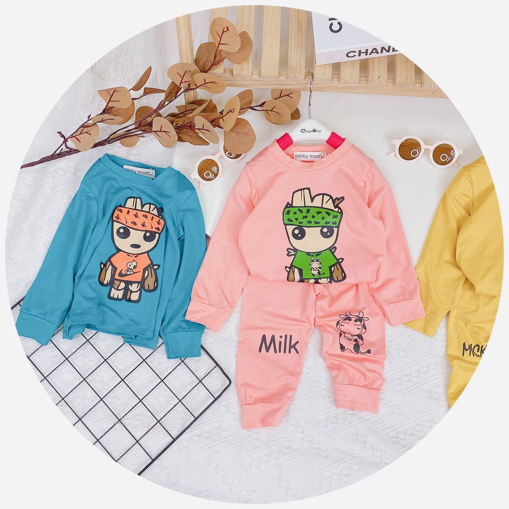 [SALE] Bộ Quần Áo Bé Gái, Bé Trai Minky Mom Vải Thun Lạnh Vệ Binh Thiên Hà, Bộ Dài Tay Cho Bé Mặc Thu Đông MKMTD2161