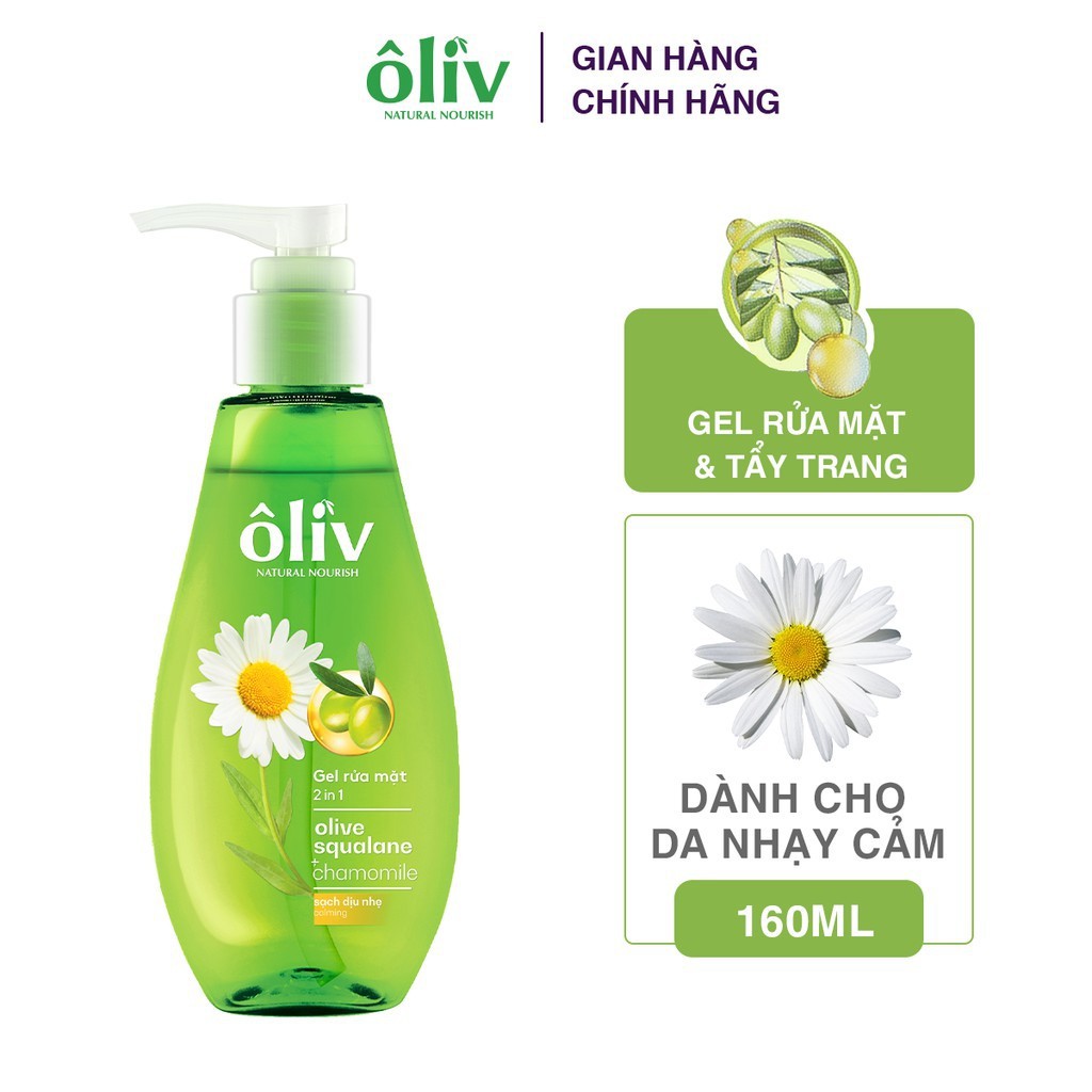 Gel Rửa Mặt Và Tẩy Trang 2 In 1 Sạch Da Dịu Nhẹ Ôliv 160g