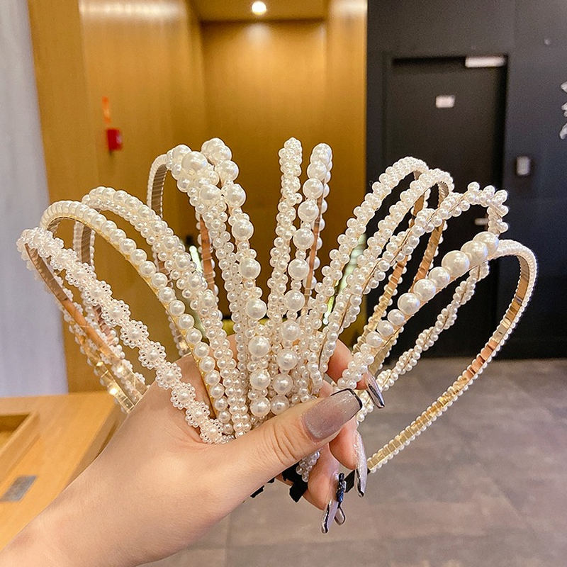 Băng Đô Cài Tóc Đính Ngọc Trai Đơn Giản Kiểu Nhật Bản Và Hàn Quốc 2021