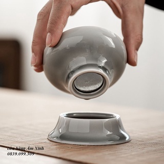 Lọc trà bằng sứ cảnh đức lưới lọc inox 304