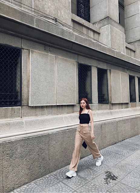 Quần ống suông nữ, Pocket Front LUCETFASHION, quần tây nữ