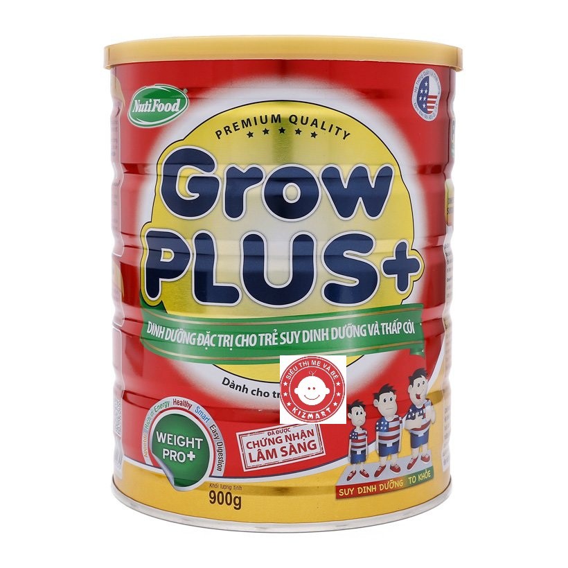 Sữa NutiFood Grow Plus+ dành cho trẻ suy dinh dưỡng thấp còi 900g