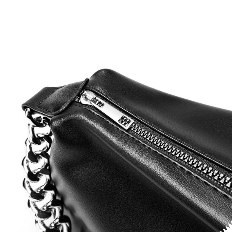 Túi xách IELGY hình bán nguyệt phối dây xích phong cách retro dành cho nữ