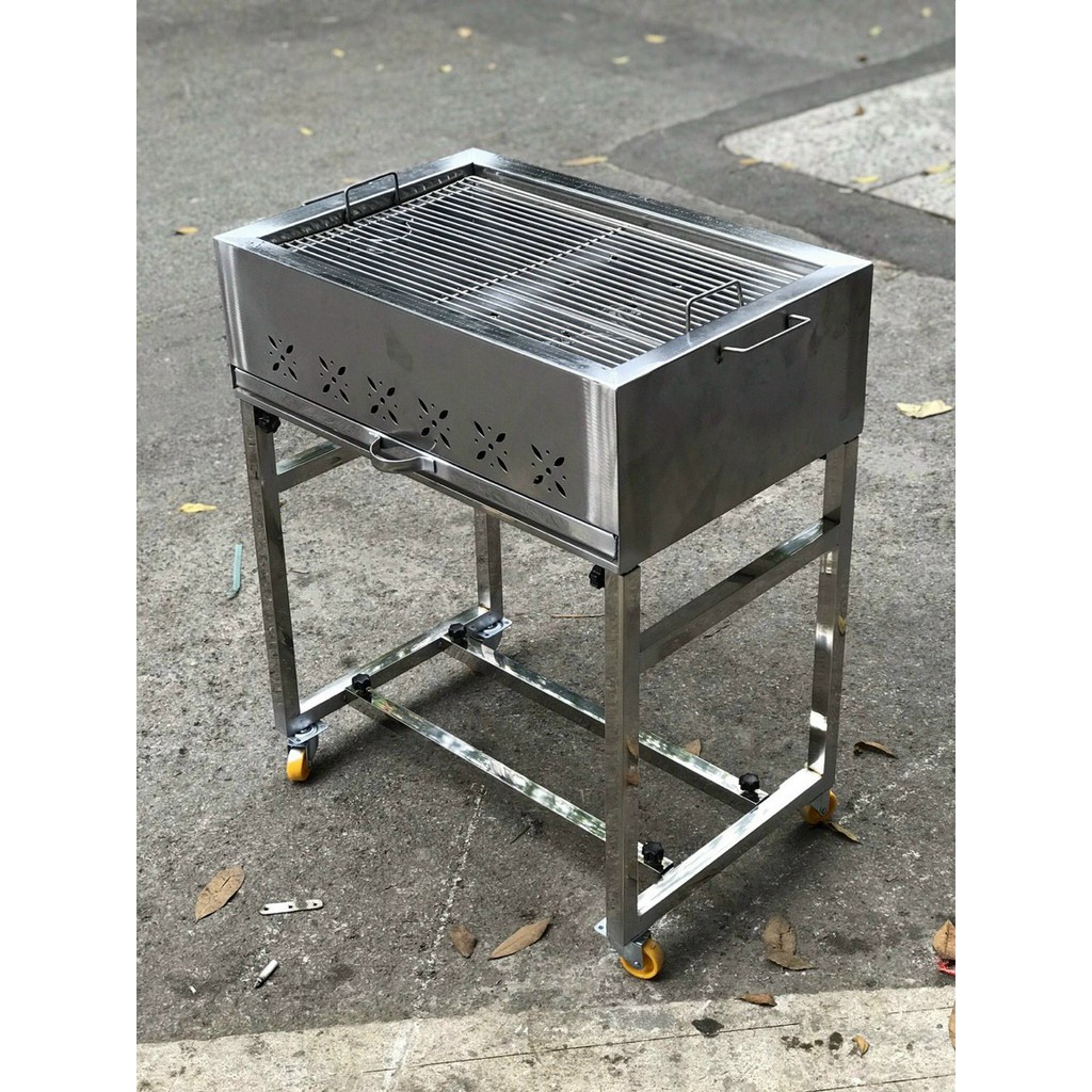 LÒ NƯỚNG THAN INOX NGOÀI TRỜI NHIỀU SIZE, BẾP NƯỚNG BBQ ĐỨNG NGOÀI TRỜI CÓ BÁNH XE