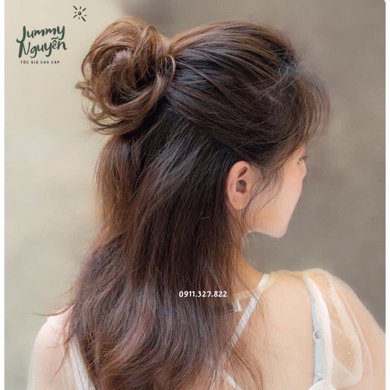 Ngoạm búi mini tóc giả