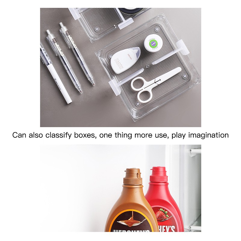 Khay Nhựa Trong Suốt Chia Ngăn Tủ Lạnh Tiện Dụng