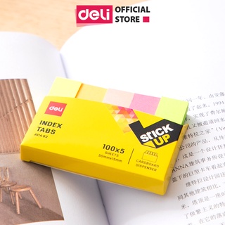 [LIFEMC02BPABAU -10% đơn 250K] Giấy Note Ghi Chú Deli Đánh Dấu Trang Giấy Phân Trang Dạng Dài Nhiều Màu - EA11402