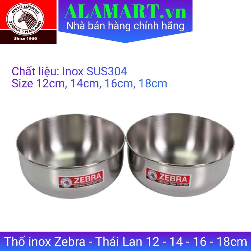 Tô chén inox 12cm - 14cm - 16cm - 18cm Zebra -Thái Lan
